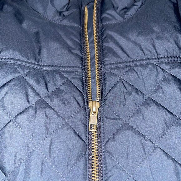 J. Crew Factory CREWCUTS Navy Blue Quilted Walker Puff Vest Jacket XL Full Zip - Picture 5 of 12